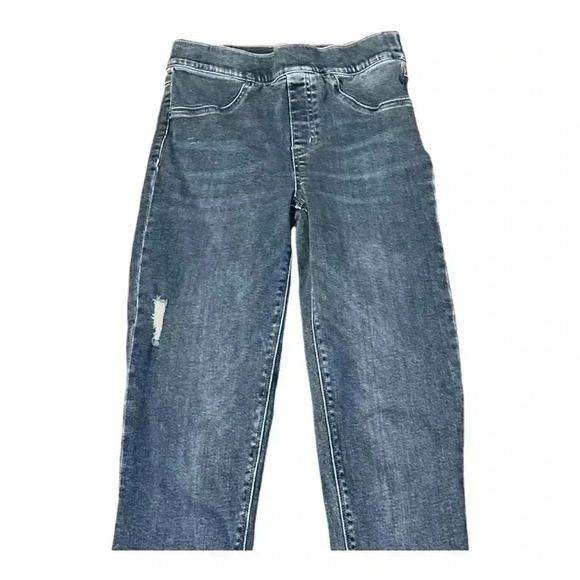 SPANX DISTRESSED SKINNY ANKLE JEANS MEDIUM WASH WOMEN’S SMALL - Picture 6 of 10